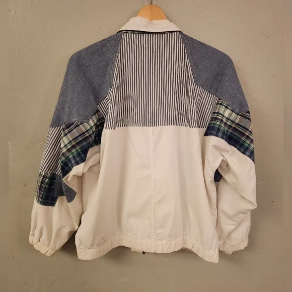 Vintage 80s Patchwork Plaid White Jacket - Picture 11 of 14